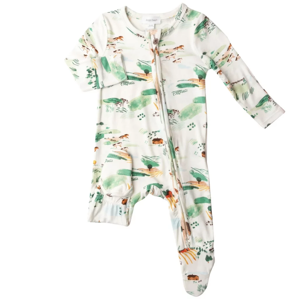 Angel Dear Zipper Footie Scenic Farm Berings