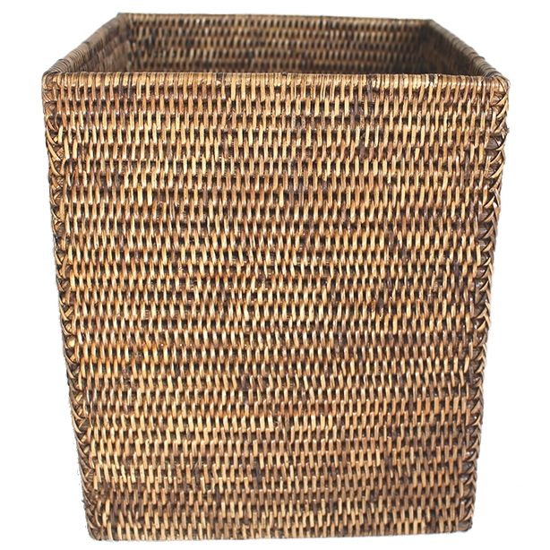 Matahari Square Waste Basket - Antique Brown