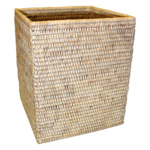 Matahari Square Waste Basket - Whitewash