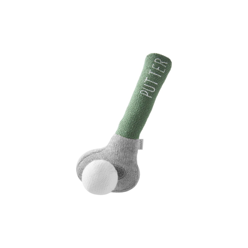 Mud Pie Knit Green Golf Club Rattle