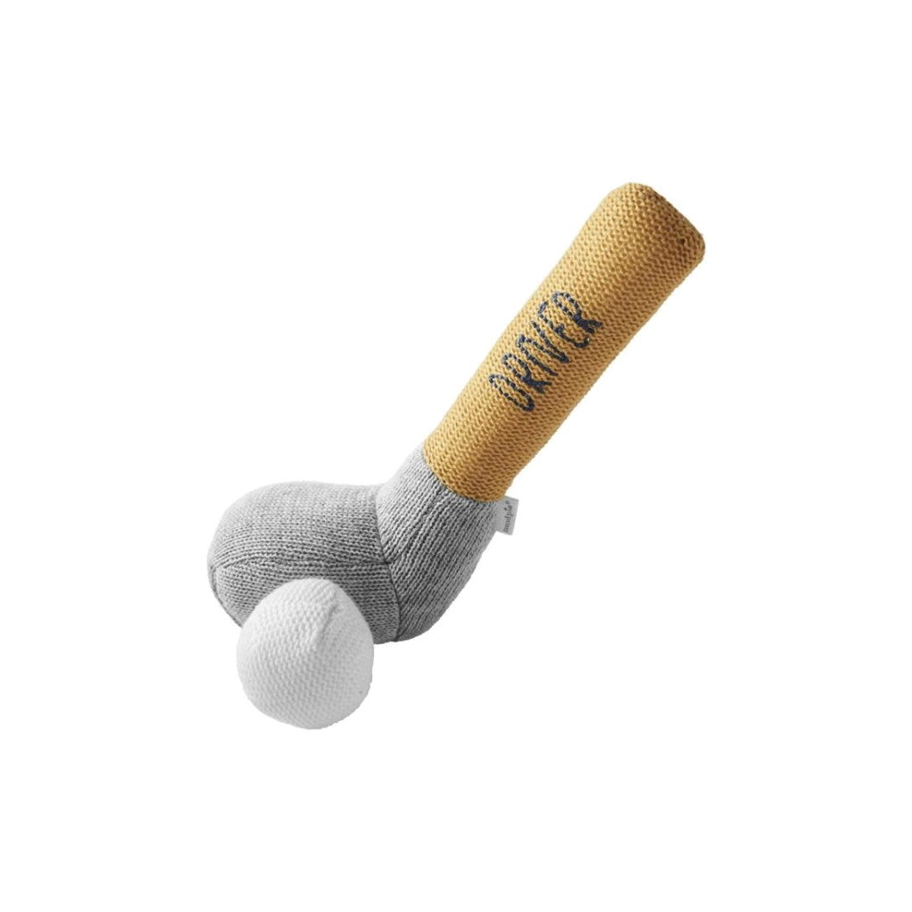 Mud Pie Knit Yellow Golf Club Rattle