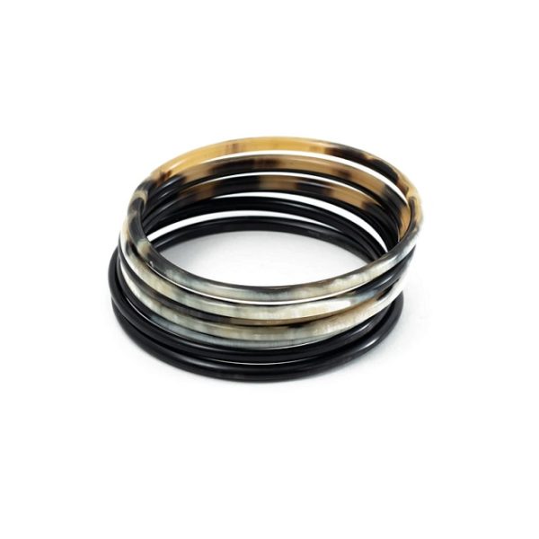 VIVO Natural Horn Bangle Set With Lacquer CTB158 main image 1
