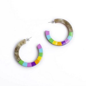 Pastel Rainbow Hoop Earrings