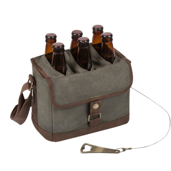 Picnic Time Beer Caddy Cooler Tote - Khaki
