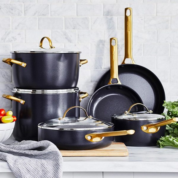 Reserve Ceramic Nonstick 10 Piece Cookware Set - Black