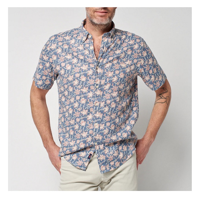 Short-Sleeve Breeze Shirt - Faded Floral Batik
