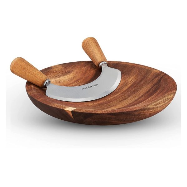 Ashden Mezzaluna & Round Chopping Board Set