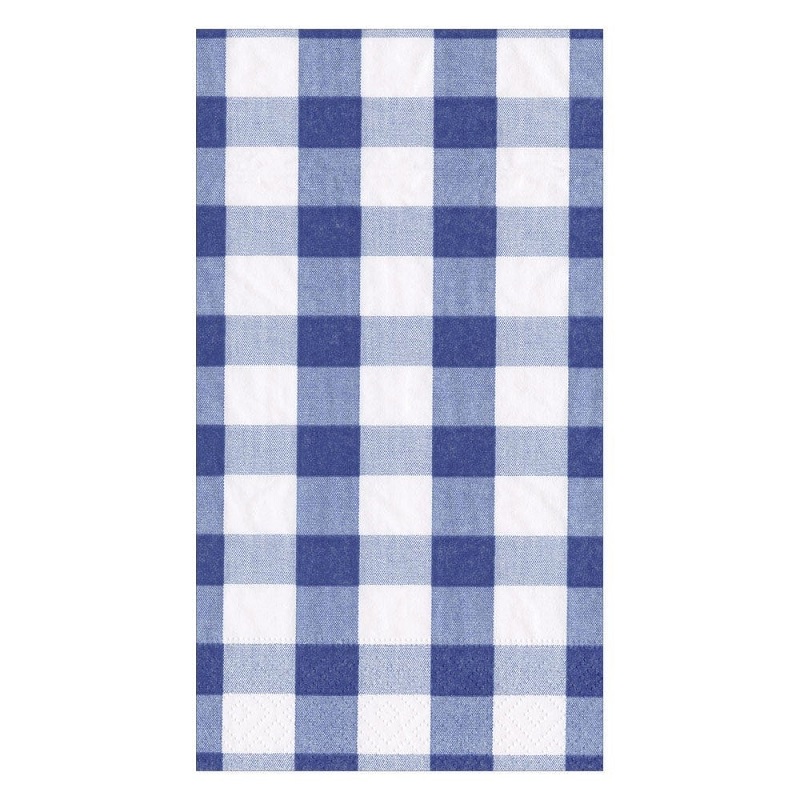 Gingham Paper Guest Towel Napkins - Blue