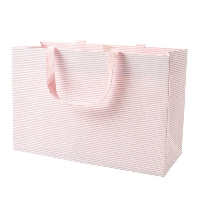 Mini Stripe Medium Gift Bag - Blush