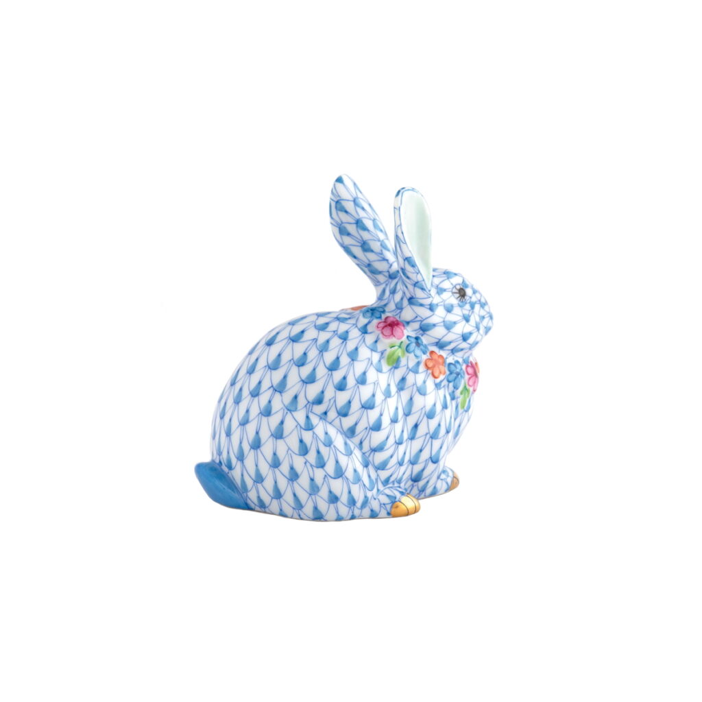 Herend Flower Bunny - Blue2
