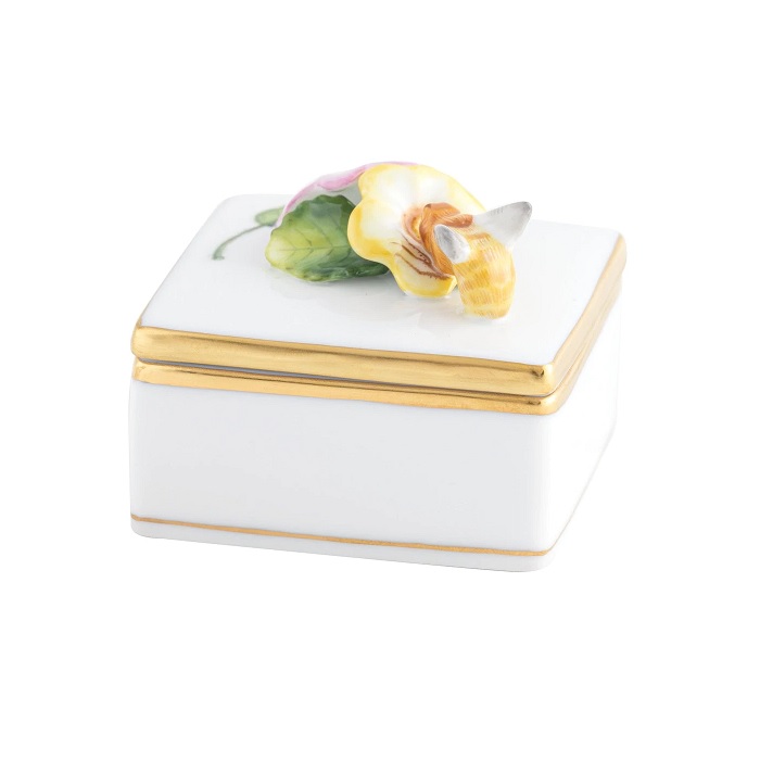 Herend Square Box with Honey Bee