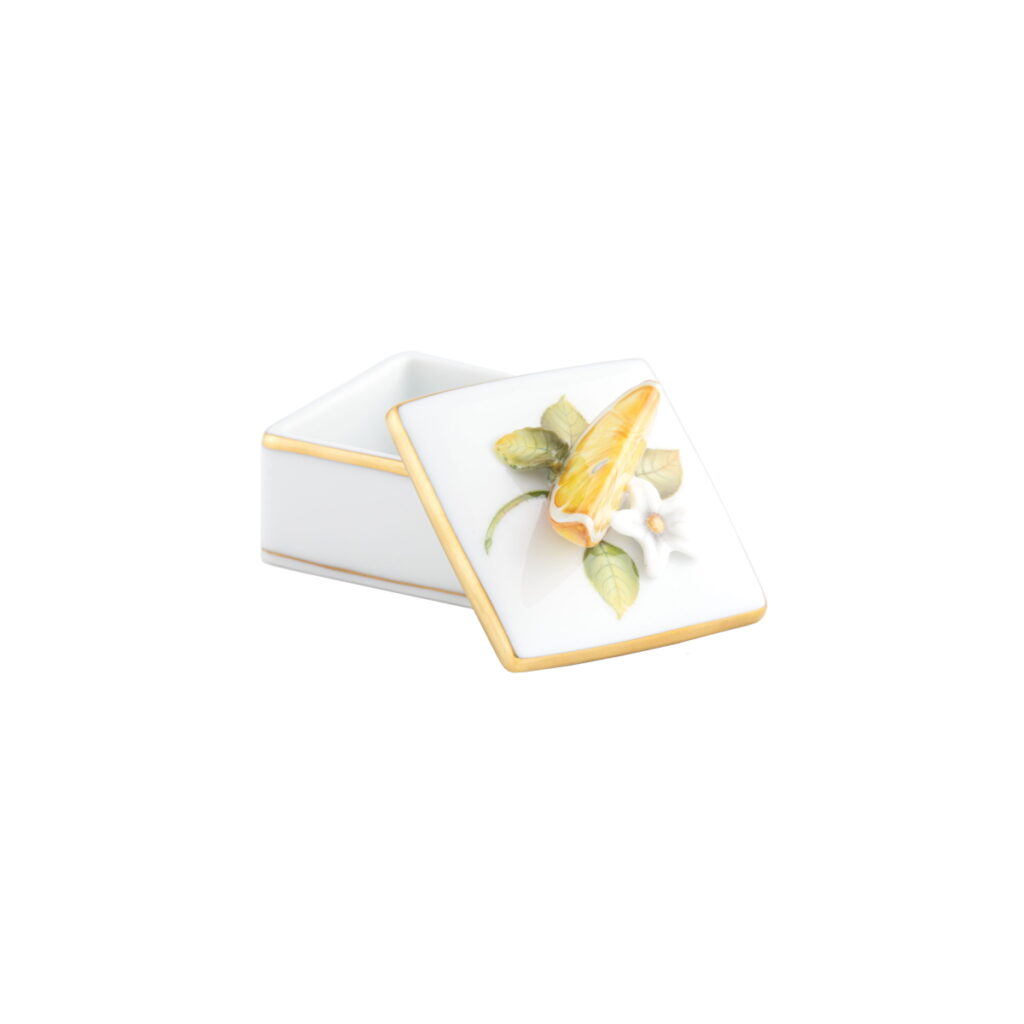 Herend Square Box with Orange2
