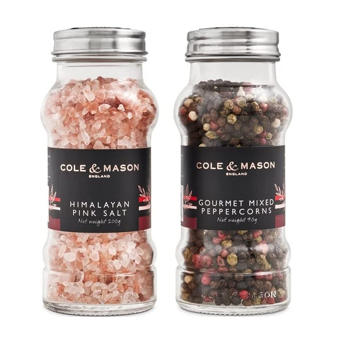 Premium Jar Luxury Salt & Pepper Refill Set