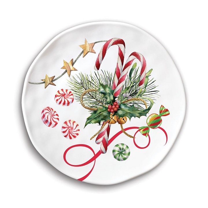 Peppermint Melamine Serveware Accent Plate Set - Thumbnail 4