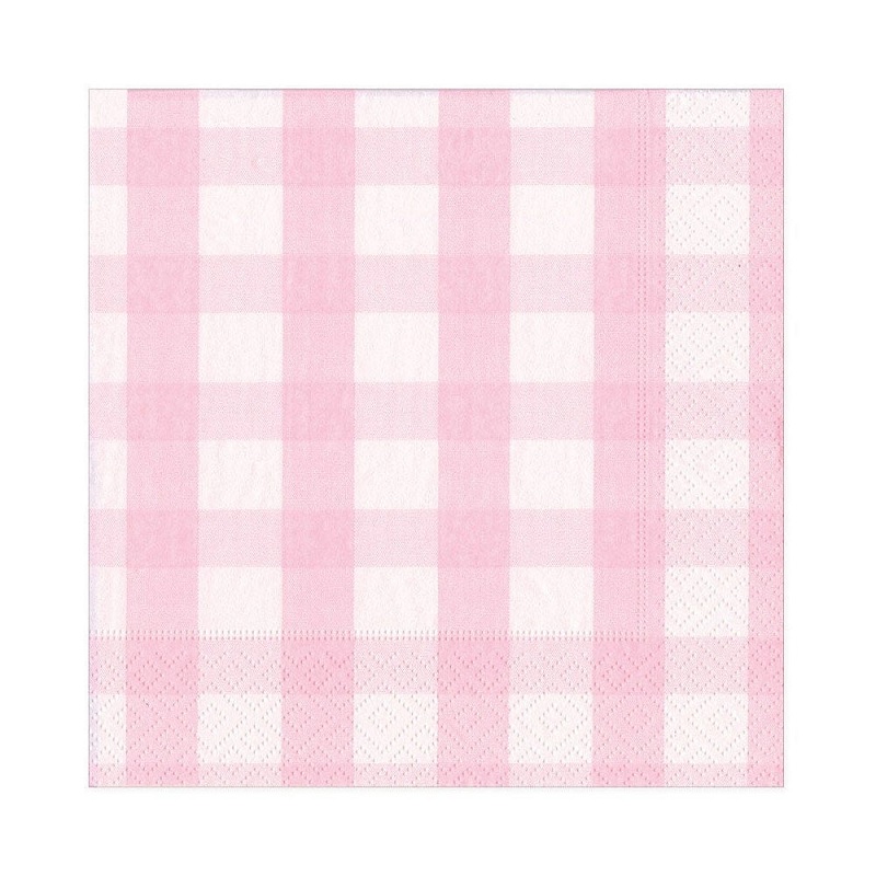 Gingham Paper Luncheon Napkins - Pink