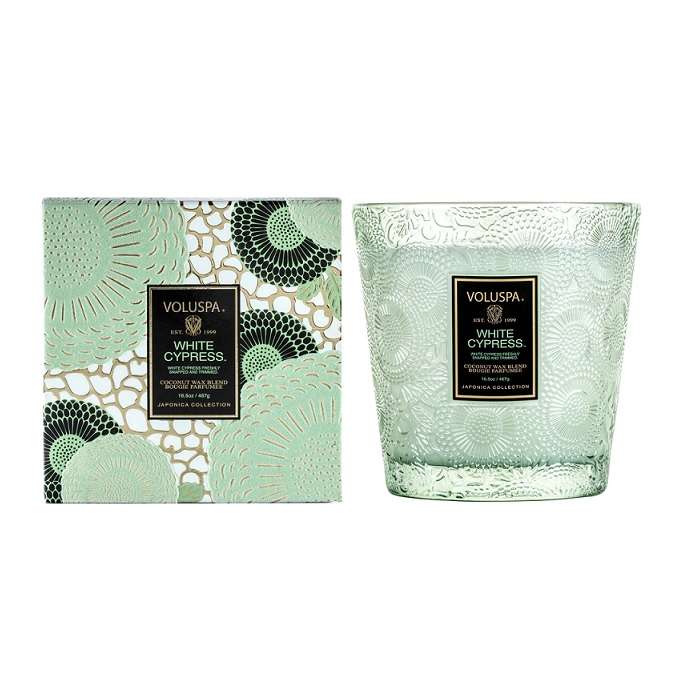 White Cypress 2 Wick Hearth Candle
