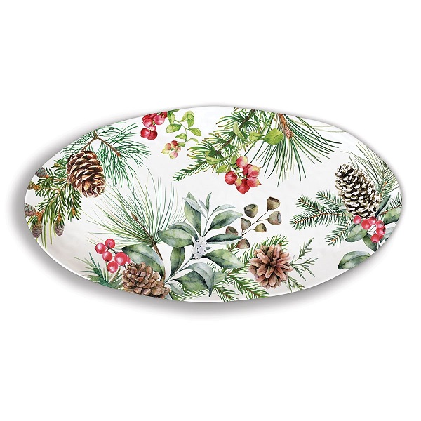 White Spruce Melamine Serveware Oval Platter