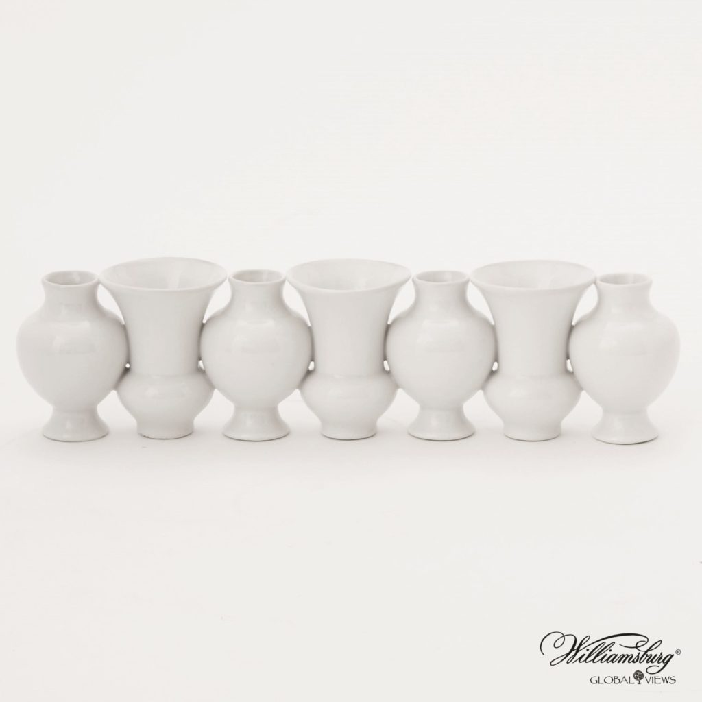 White Chinoise Bud Vase Linear