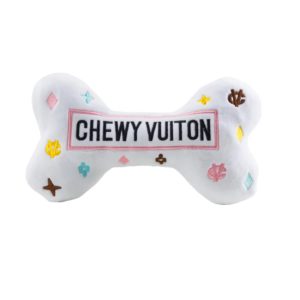 White Chewy Vuiton Bone Toy - Large