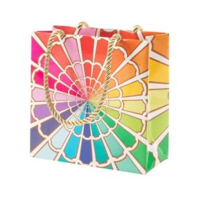 Caspari Color Wheel Small Square Gift Bag  
