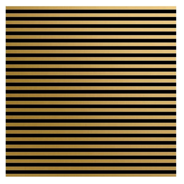 Jillson & Roberts Wrapping Paper - Black Gold Striped