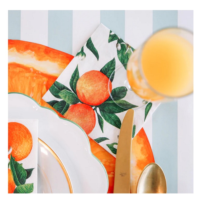 Hester & Cook Orange Orchard Cocktail Napkins Berings
