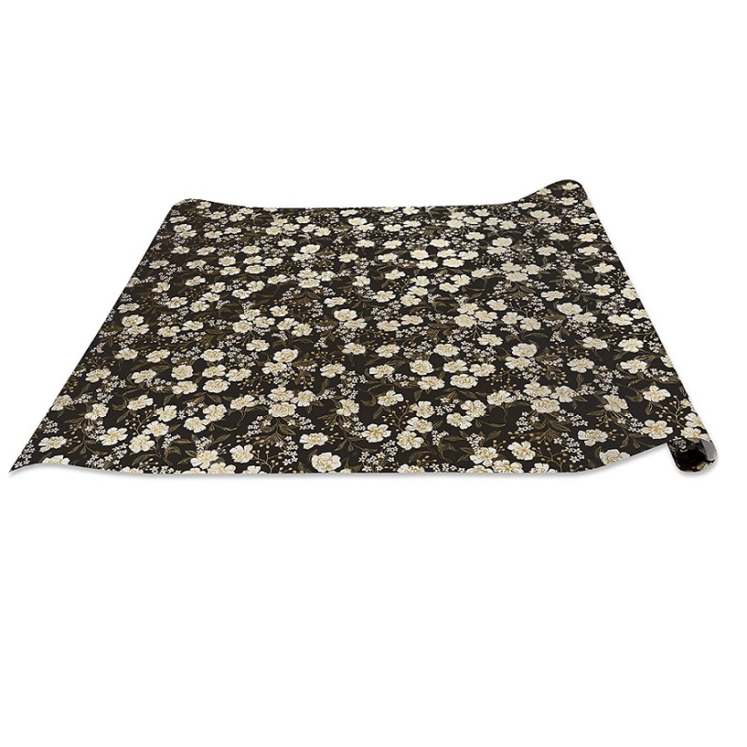 Jillson & Roberts Gift Wrapping Paper - Retro Floral/Charcoal
