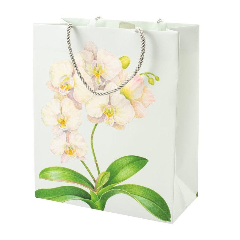 Caspari White Orchid Large Gift Bag