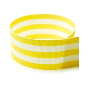 Preppy Striped Grosgrain Ribbon - Yellow