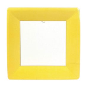 Grosgrain Square Dinner Plate - Yellow