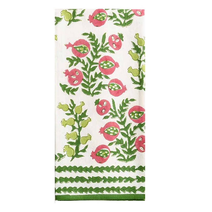 Pom Bells Basil & Magenta Tea Towel