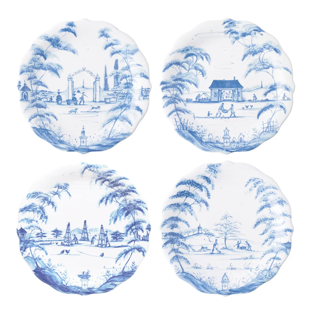 COUNTRY ESTATE SEASIDE SET/4 PARTY PLATES