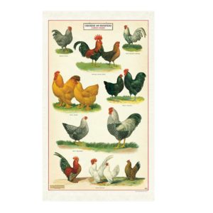 Cavallini & Co. Chickens & Roosters Cotton Tea Towel