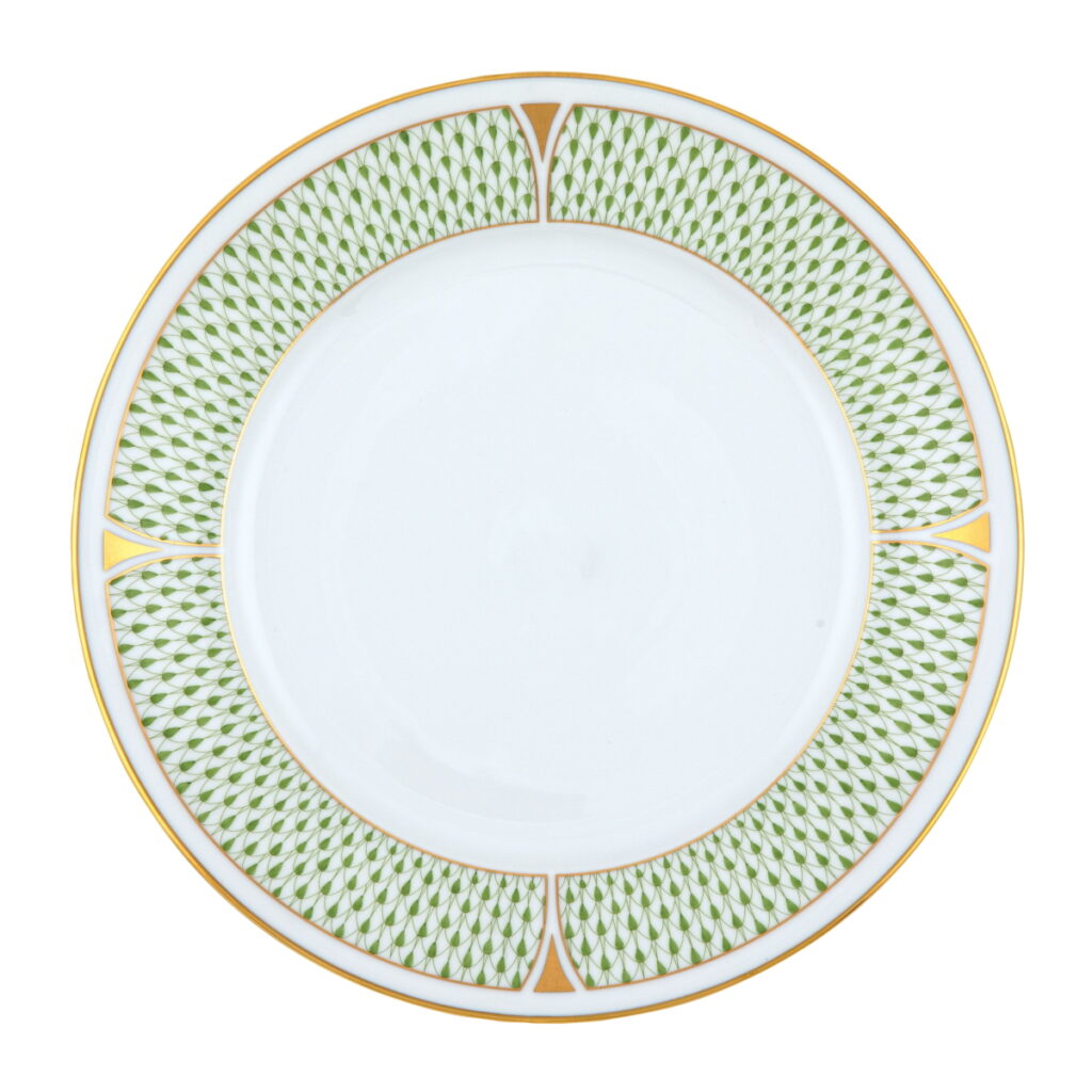 Herend Art Deco Green Dinner Plate