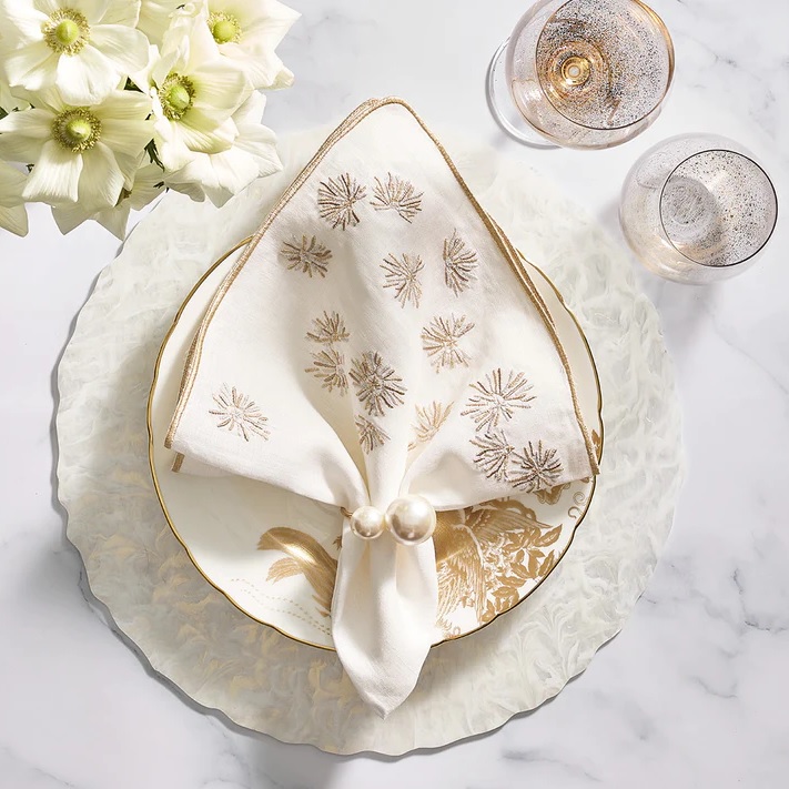 Marbled Placemat in White & Gold Berings