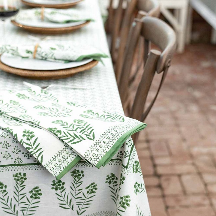 Phlox Green Tea Towel