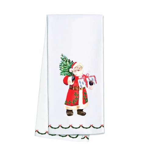 Santa Claus With Gift Tea Towel