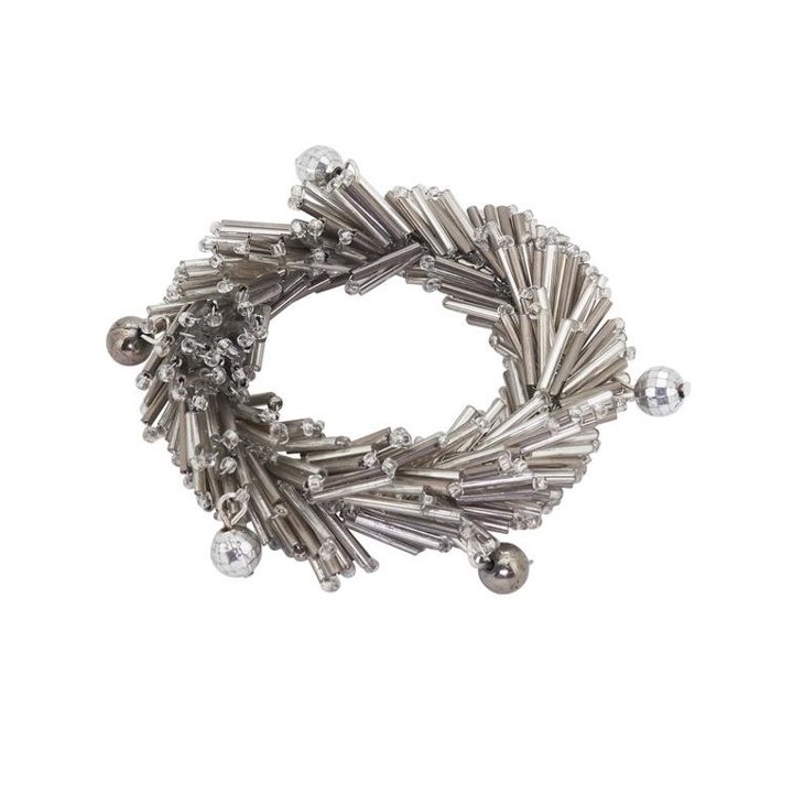 Silver Beaded Wreath Napkin Ring