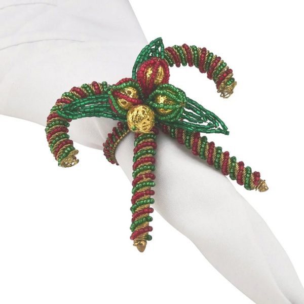 Candy Cane Napkin Ring - Red/Green