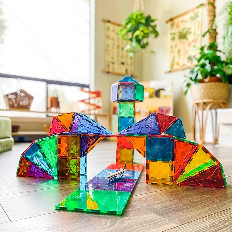 Magna-Tiles® Clear Colors 100-Piece Set – Pitter Patter
