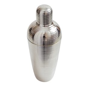 Cocktail Shaker Fully Ribbed - Silver Plate