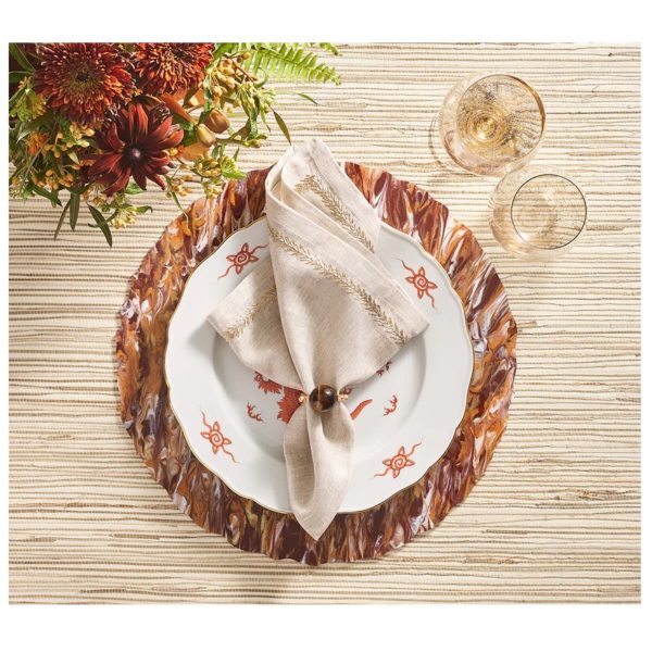 Marbled Placemat in Cranberry & Orange