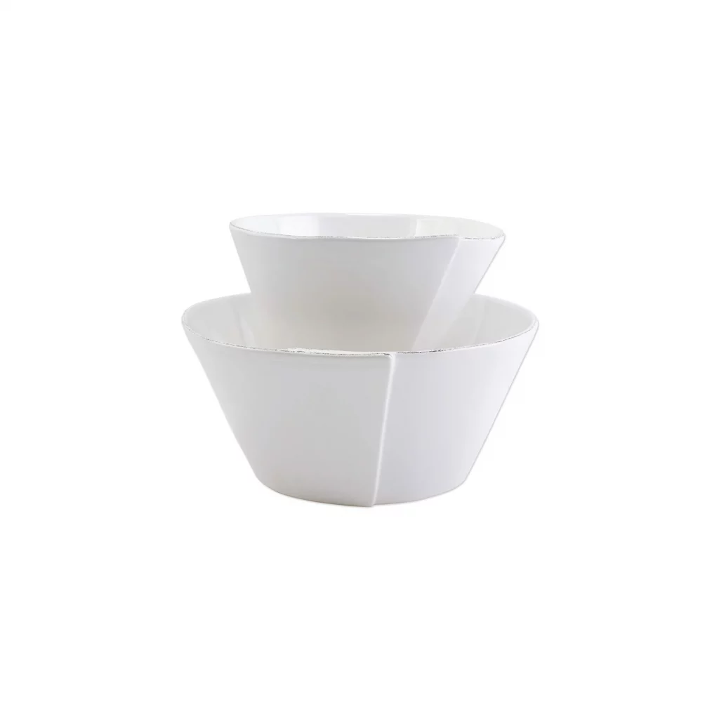 Lastra White 2-Piece Serving Bowls Set | Berings