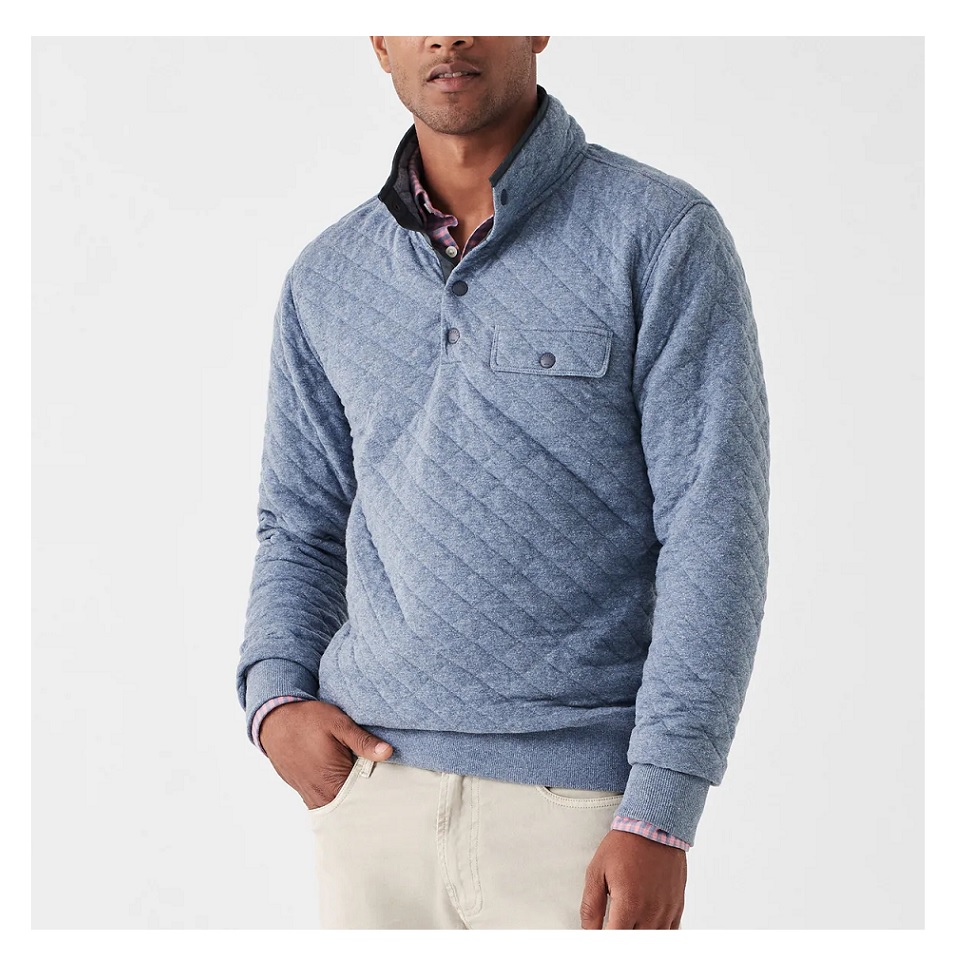Epic Quilted Fleece Pullover - Faded Blue Heather