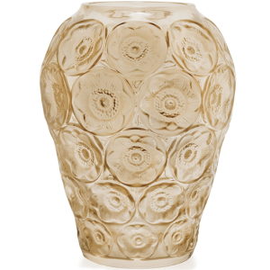 Lalique Anemones Vase - Gold Luster