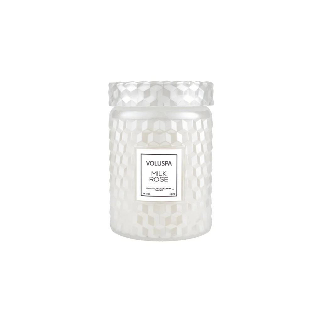 Voluspa Milk Rose 18 oz Large Jar Candle