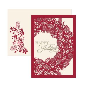 Wreath Holiday Collection Laser Cut Boxed Holiday Card  