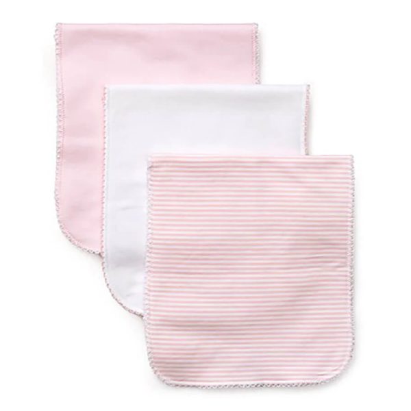 Kissy Kissy 3 Piece Burp Cloth Set- Pink Stripe  