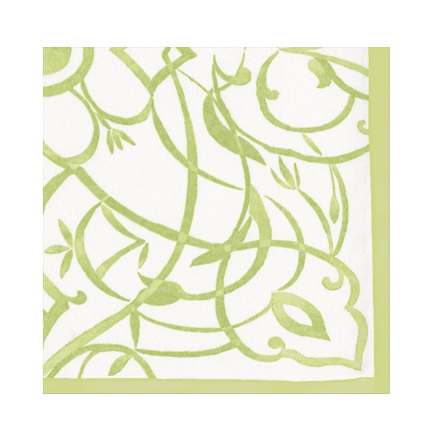 Caspari Algarve Green Cocktail Napkins