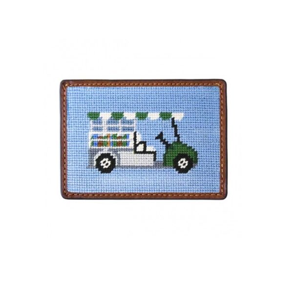 Beverage Cart Needlepoint Credit Card Wallet